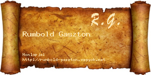 Rumbold Gaszton névjegykártya